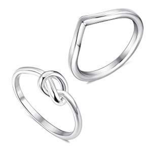 JOERICA 2pc Steel Engagement Rings